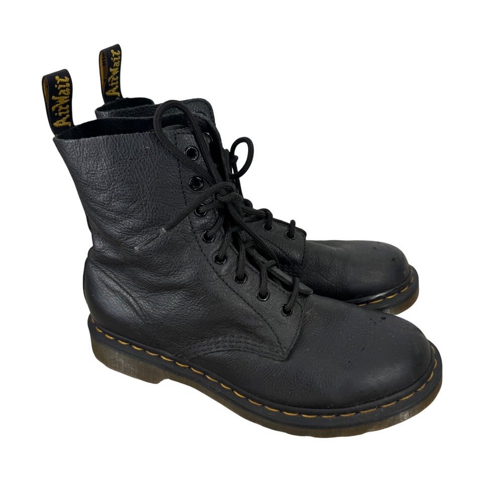 Dr. Martens 1460 Pascal Black Virginia Leather Lace Up Boots Womens 10 US L